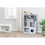 Poste de rascado con función de estantería, Gris, 72 × 110 × 38 cm