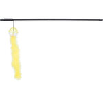 Playing rod with rattle ball and feather, plastic, 46 cm