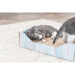Scratching bed, cardboard, catnip, 45 × 12 × 33 cm, turquoise