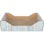 Scratching bed, cardboard, catnip, 45 × 12 × 33 cm, turquoise