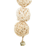 3 Rattan balls with bell, 24 cm