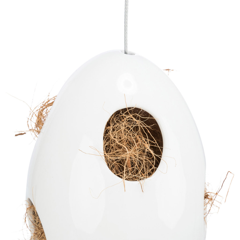 Nesting aid, hanging, ceramic, 10.5 × 10.5 × 15 cm, white