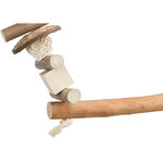 Nibbling swing, coconut/wood/rattan, 20 × 30 cm
