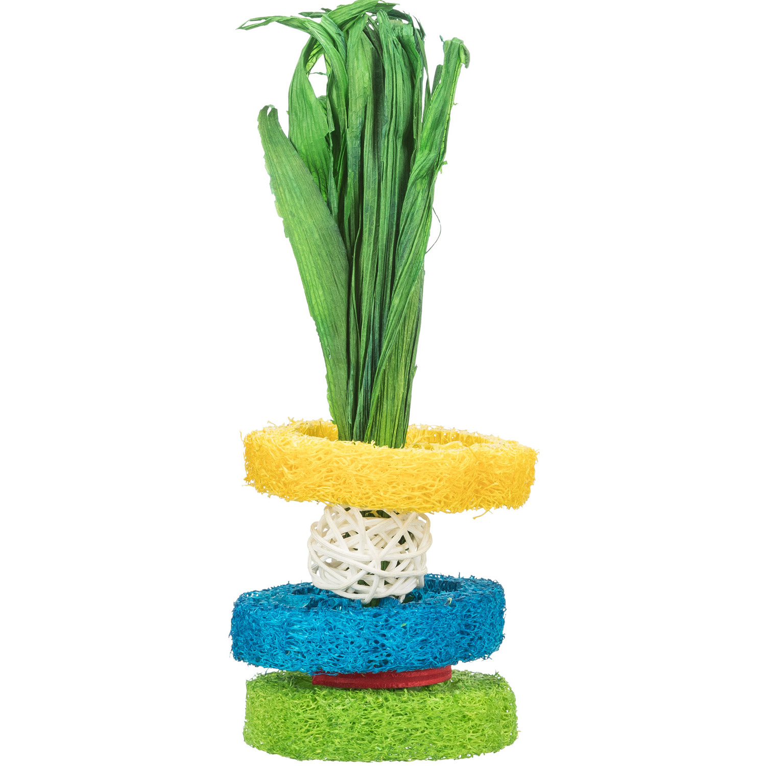 Luffa rings with rattan ball and wooden plate, ø 6 × 20 cm - TRIXIE