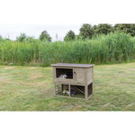 natura small animal hutch with outdoor run, 116 × 97 × 63 cm, grey-green