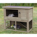 natura small animal hutch with outdoor run, 116 × 97 × 63 cm, grey-green