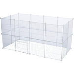 Indoor enclosure, metal/plastic, 140 × 35 × 70 cm, white