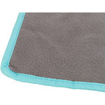 Fleece blanket for enclosures and cages, 140 × 100 cm, grey/turquoise