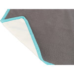 Fleece blanket for enclosures and cages, 140 × 100 cm, grey/turquoise