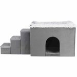 Harvey cave with steps, 119 × 47 × 50 cm, Grey/White-Black