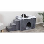 Harvey cave with steps, 119 × 47 × 50 cm, Grey/White-Black