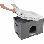 Harvey cave with steps, 119 × 47 × 50 cm, Grey/White-Black