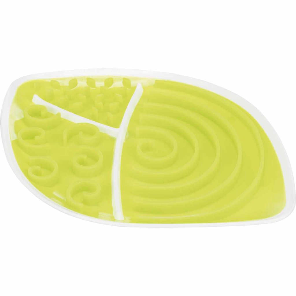 Lick'n'Snack plate, leaf, TPR/PP, 28 × 21 cm