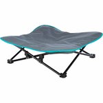 Cama de camping para perros, gris oscuro/azul petróleo, 69 x 20 x 69 cm
