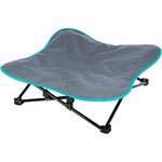 Cama de camping para perros, gris oscuro/azul petróleo, 88 x 32 x 88 cm