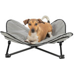 Cama de camping para perros, gris oscuro/azul petróleo, 88 x 32 x 88 cm