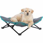 Cama de camping para perros, gris oscuro/azul petróleo, 88 x 32 x 88 cm