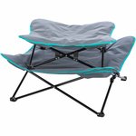 Cama de camping para perros, gris oscuro/azul petróleo, 88 x 32 x 88 cm