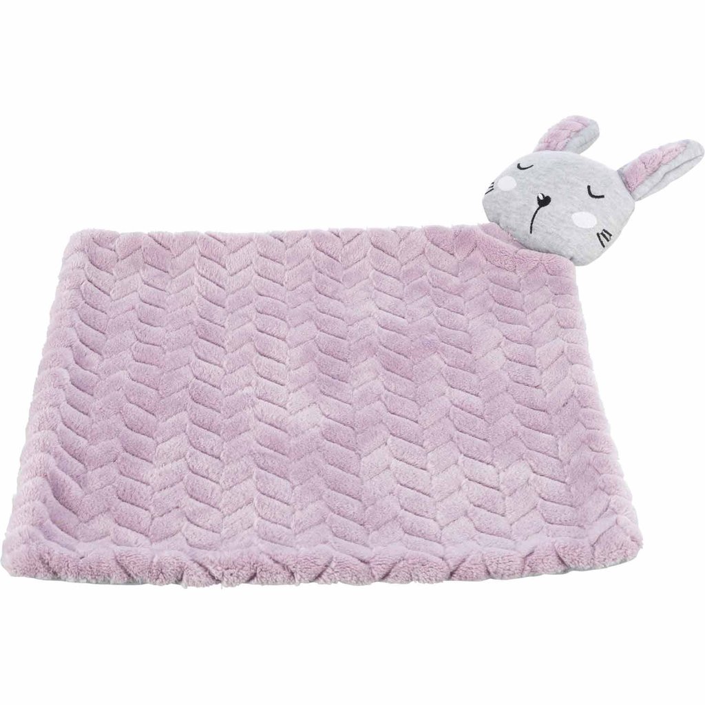 Junior blanket with rabbit, 55 × 40 cm, light lilac/light grey