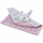 Junior blanket with rabbit, 55 × 40 cm, light lilac/light grey