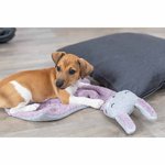 Junior blanket with rabbit, 55 × 40 cm, light lilac/light grey