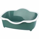 Davio cat litter tray, with rim, 56 × 26 × 39 cm, green/white