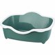 Davio cat litter tray, with rim, 56 × 26 × 39 cm, green/white