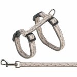 Cat harness with lead, 27–45 cm/13 mm, 1.20 m, grey/beige