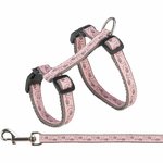 Arnés para gatos con Correa, gris/rosa, 27-45 cm/13 mm