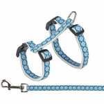 Cat harness with lead, 27–45 cm/13 mm, 1.20 m, grey/blue