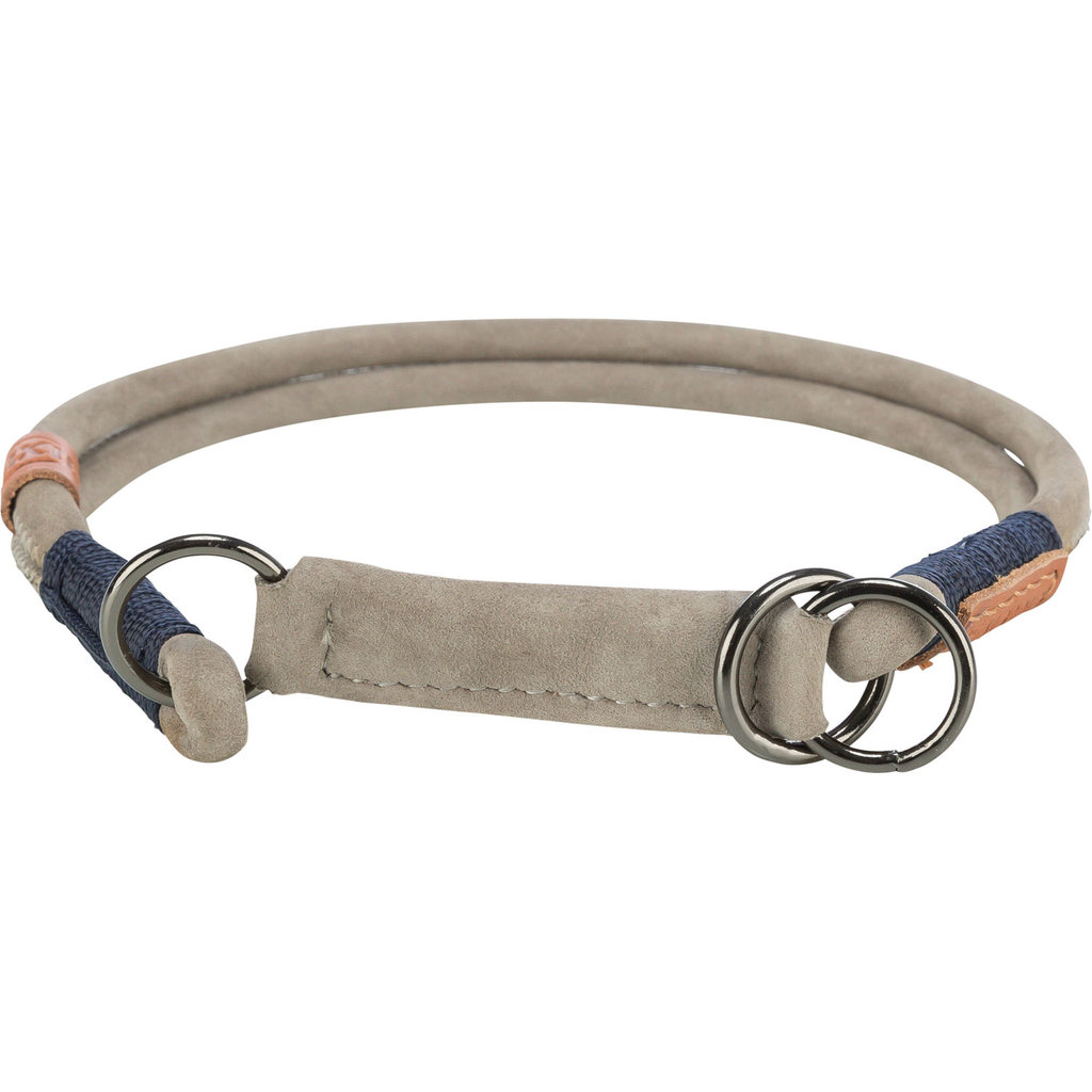 BE NORDIC Collar de Educación, cuero, S: 35 cm/ø 5 mm, Gris Claro