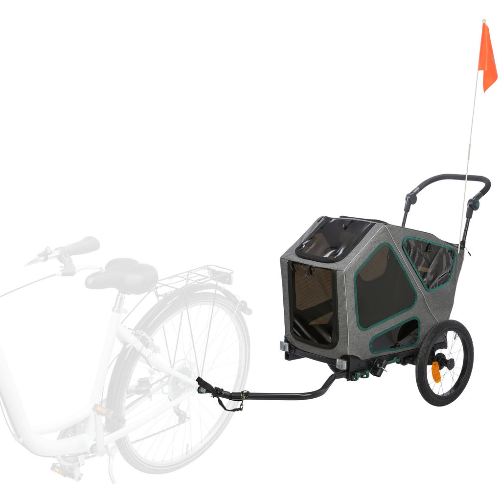 Remolque para Bicicleta, S: 64 × 92 × 80/130 cm, Gris/Salvia