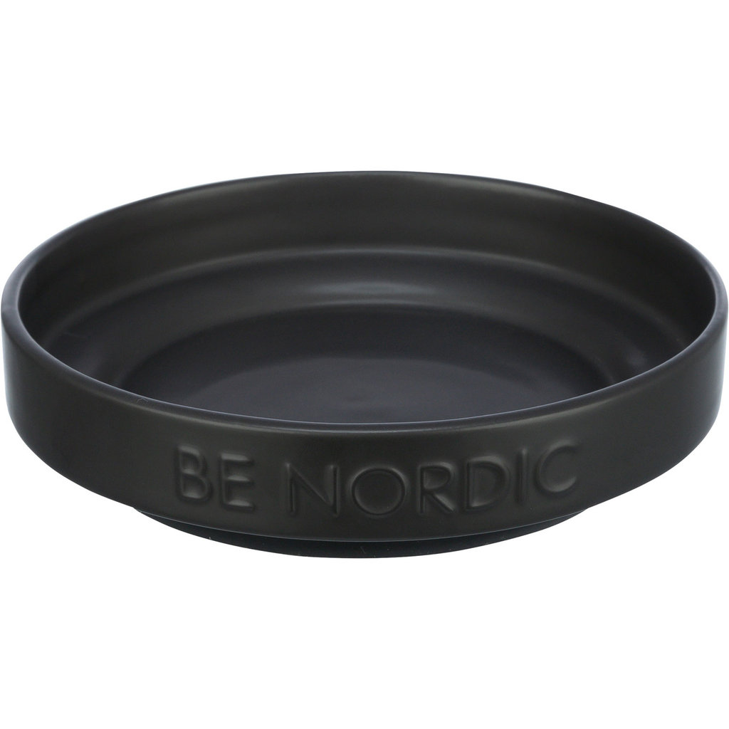 BE NORDIC Comedero de cerámica, llano, cerámica/base caucho, 0.3 l/ø 16 cm