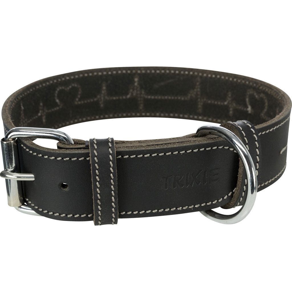 Collar de Cuero Engrasado Rustic "Heartbeat", S–M: 34–40 cm/30 mm