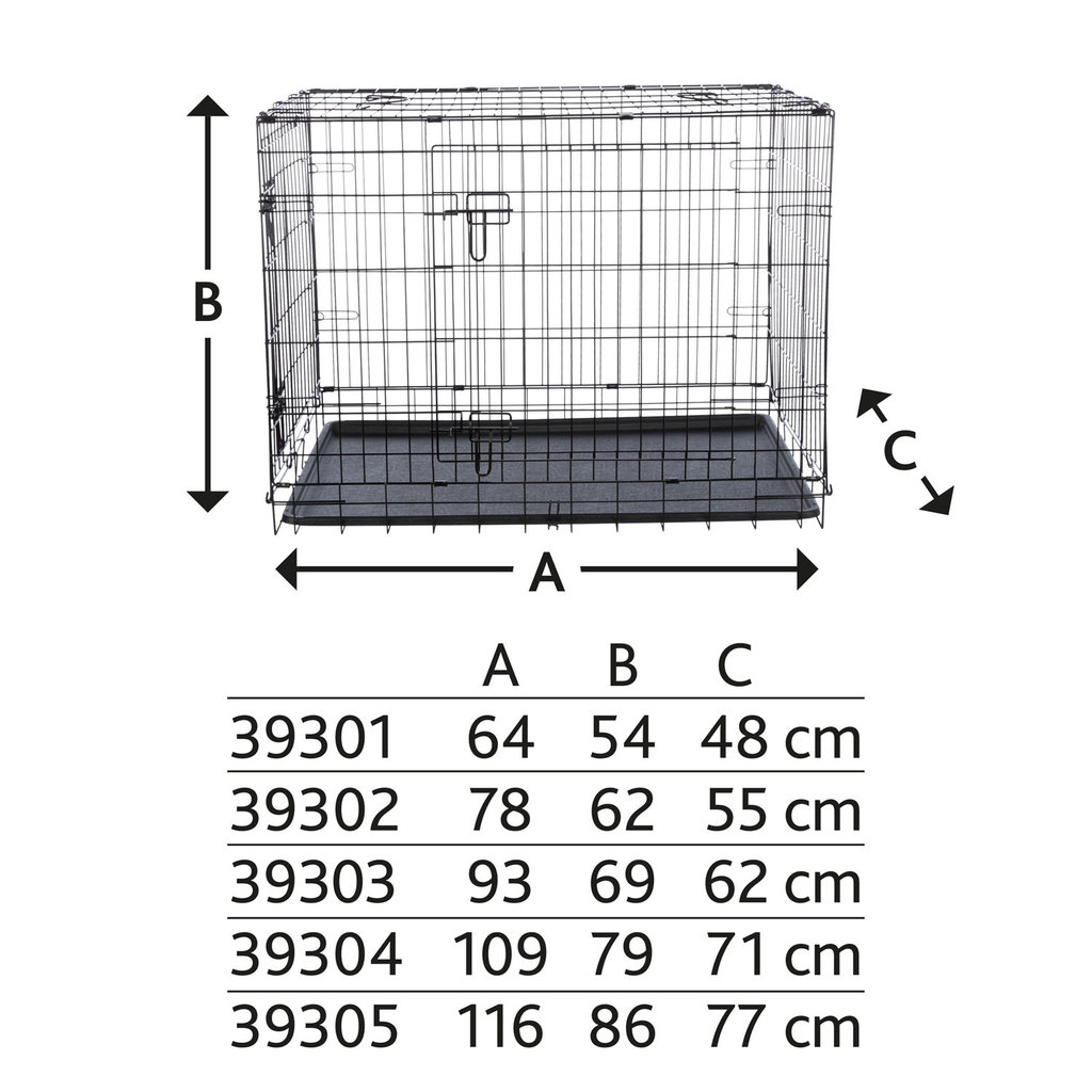 Caseta Doméstica, M–L: 93 × 69 × 62 cm, Negro