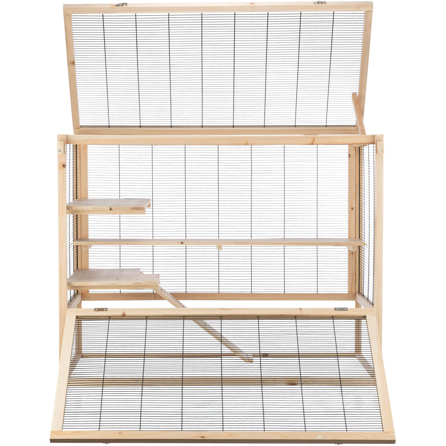 Casa De 2 Pisos Para Conejos Y Roedores Pequeños - Madera De Abeto Tratada, Ideal Para Jardín (871x547x1000 Mm)