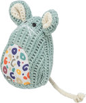 Ratón, seated, tela, catnip, 11 cm