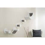 Set de pared, felpa, 4 partes, Blanco/Gris