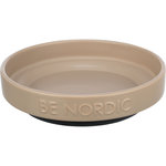 BE NORDIC Comedero de cerámica, llano, cerámica/caucho ring, 0.3 l/ø 16 cm, Taupe