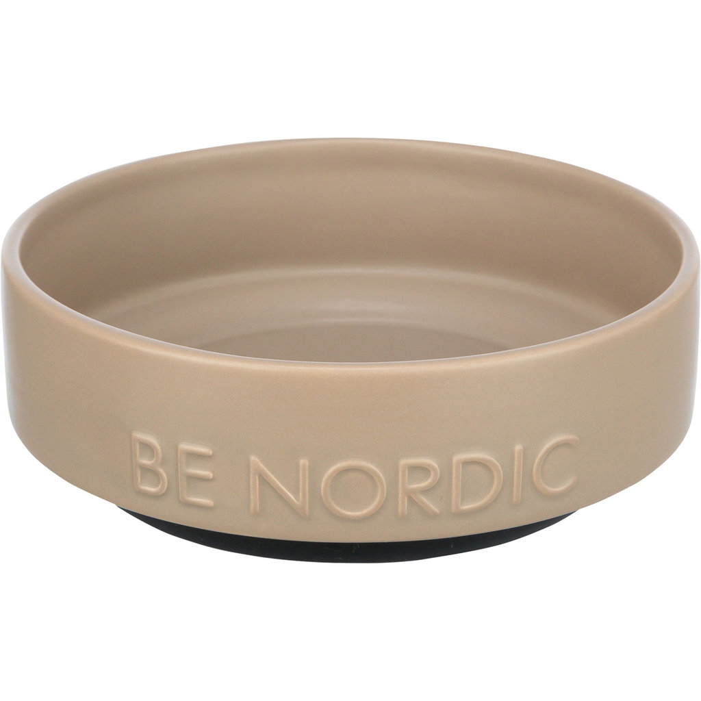 BE NORDIC Comedero de cerámica, cerámica/caucho, 0.5 l/ø 16 cm, Taupe