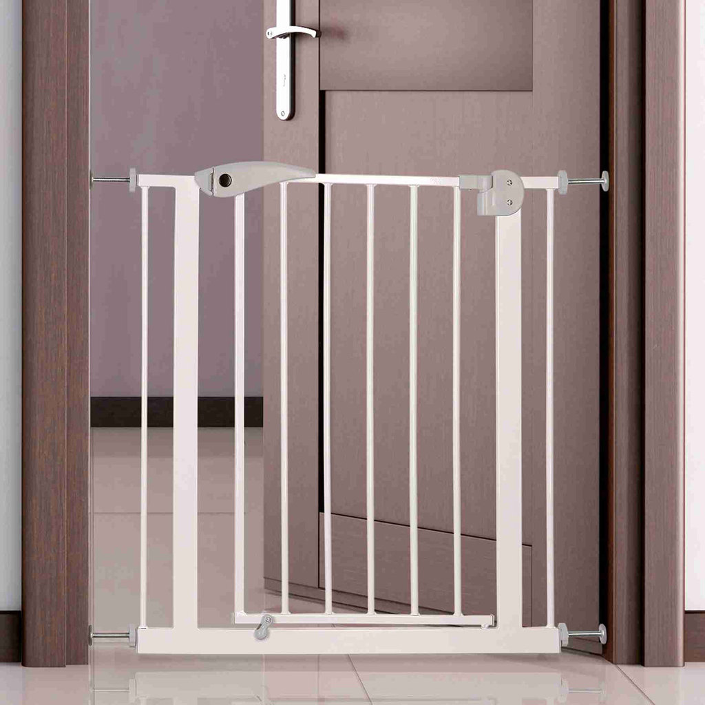 Barrier for dogs, metal, 75–85 × 76 cm, white