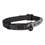 Cat collar with address tag, reflective, nylon