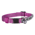 Cat collar with address tag, reflective, nylon