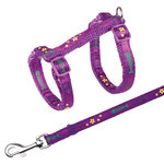 Kitten harness with leash, motif strap, nylon, 22–36 cm/10 mm, 1.20 m