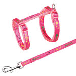 Kitten harness with leash, motif strap, nylon, 22–36 cm/10 mm, 1.20 m