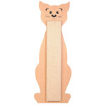 Scratching board, cat shaped, 21 × 58 cm, natural/beige