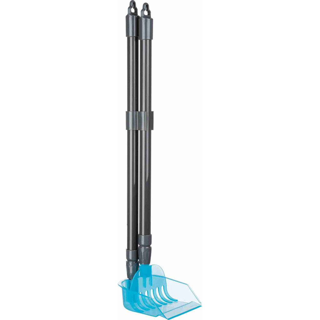 Dog Pick Up dustpan with rake, 60–107 cm, grey/blue