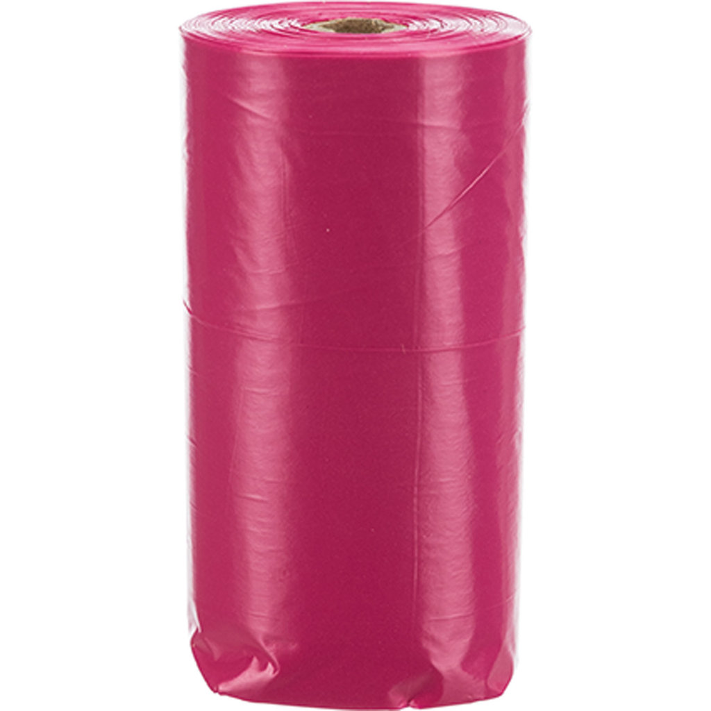 Dog poop bags, rose scent, 4 rolls of 20 bags, pink