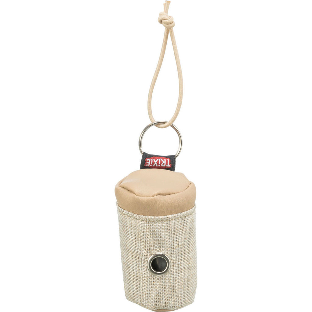 Poop bag dispenser, canvas w. artificial leather,