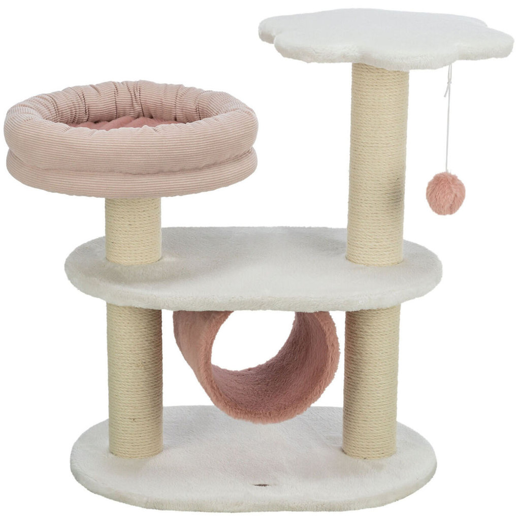 Poste Rascador Isabella, 70 cm, Blanco/Rosa